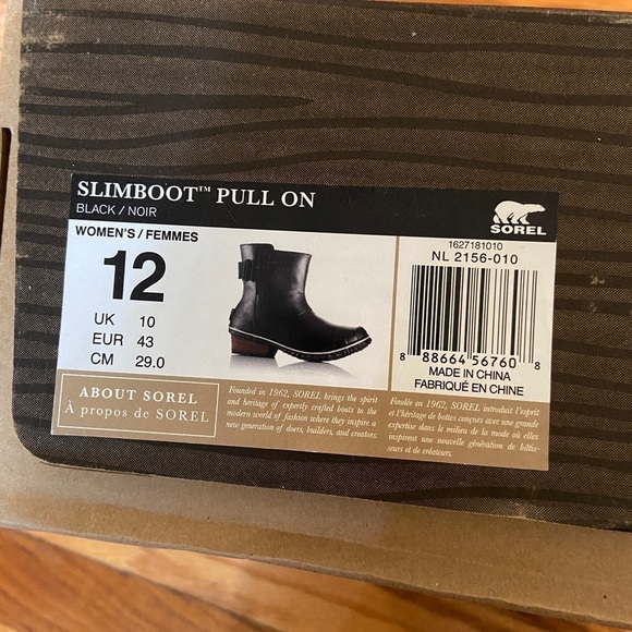 Sorel Slimboot Pull On Weatherproof Boot Size 12 - Picture 9 of 9